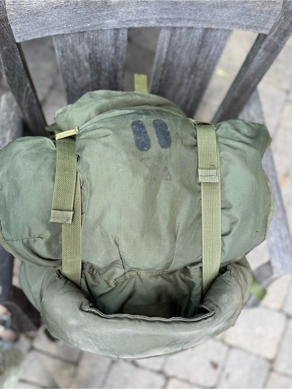 Vintage USGI Large ALICE Pack OD Green Cargo Field Rucksack Backpack (w/o Frame) - Picture 6 of 15